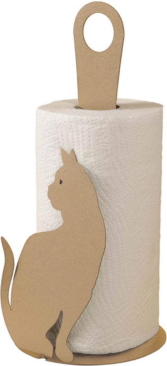 Arti - Mestieri - metalen - beige - keukenrolhouder - poes - Italiaans - Design