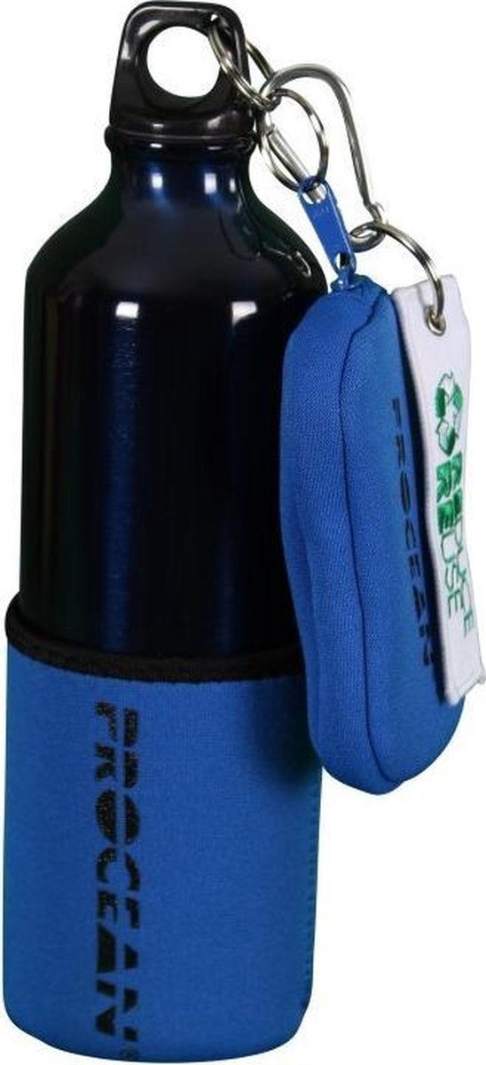 Aluminium fles 750 ml set donkerblauw/blauw