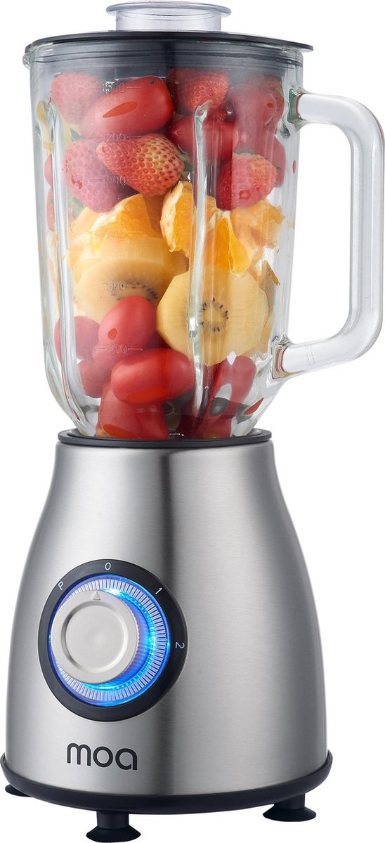 MOA TB02 - Blender met glazen kan - 1.5 Liter - 500 Watt - met Hakmolen