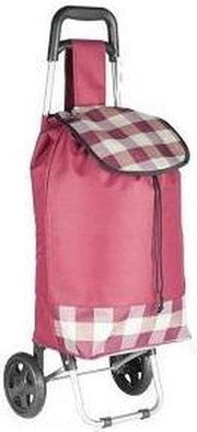 Boodschappentrolley roze blokken| 94x24x34cm | Shoppingtrolley | Opvouwbaar | Boodschappentas met wielen |