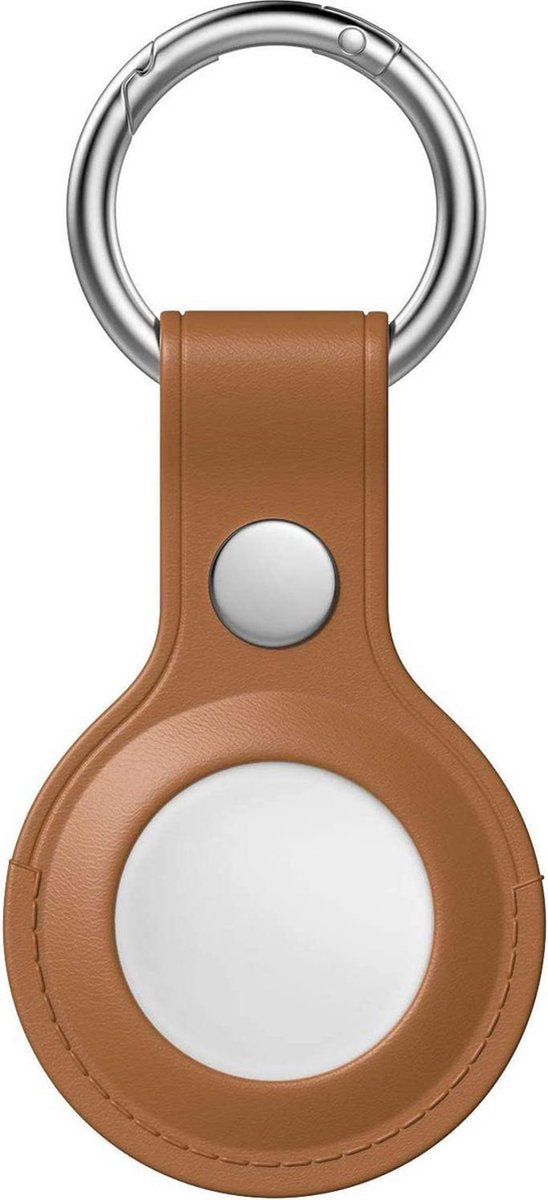 Airtag-Sleutelhanger AirTag Hoesje Hanger Sleutelhanger Leder Bruin