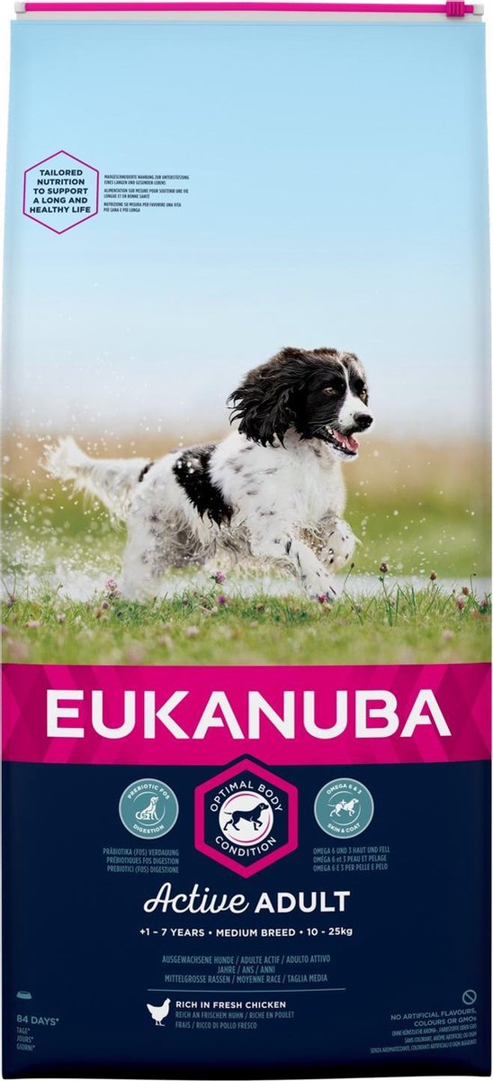 Eukanuba Dog Adult Medium Breed - Kip - Hondenvoer - 15 kg
