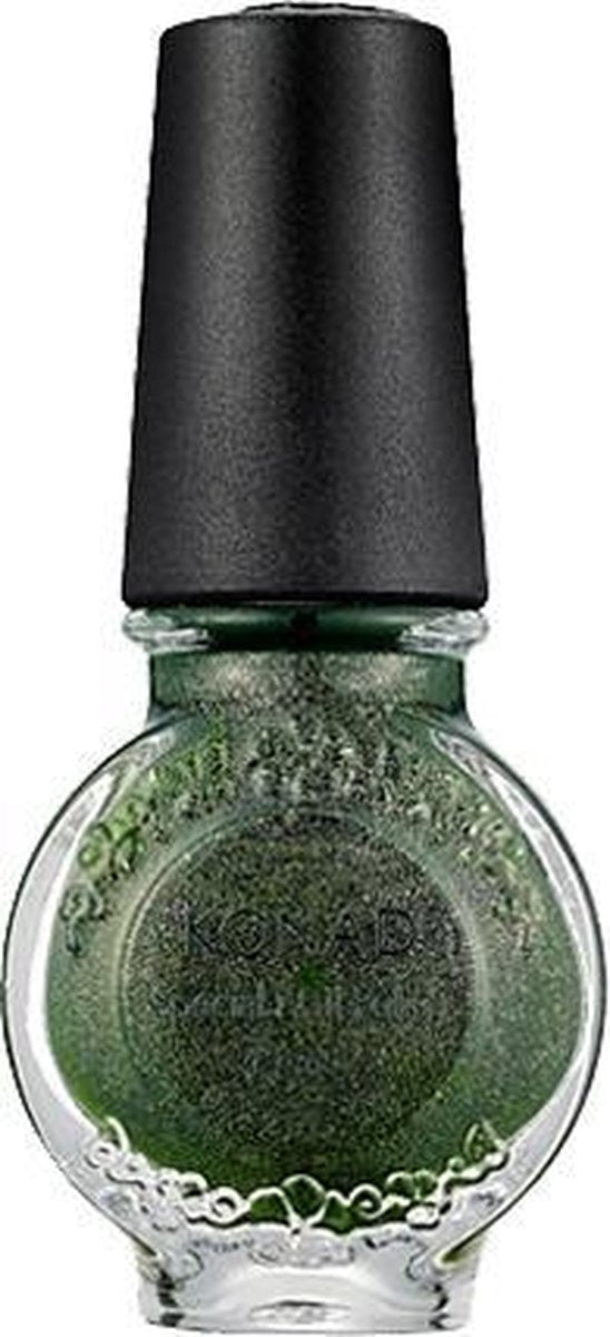 KONAD stempel nagellak GLITTER GROEN / MOSS GREEN 43. Sneldrogende kwaliteits stempel nagellak van Konad. Speciale lak voor ste