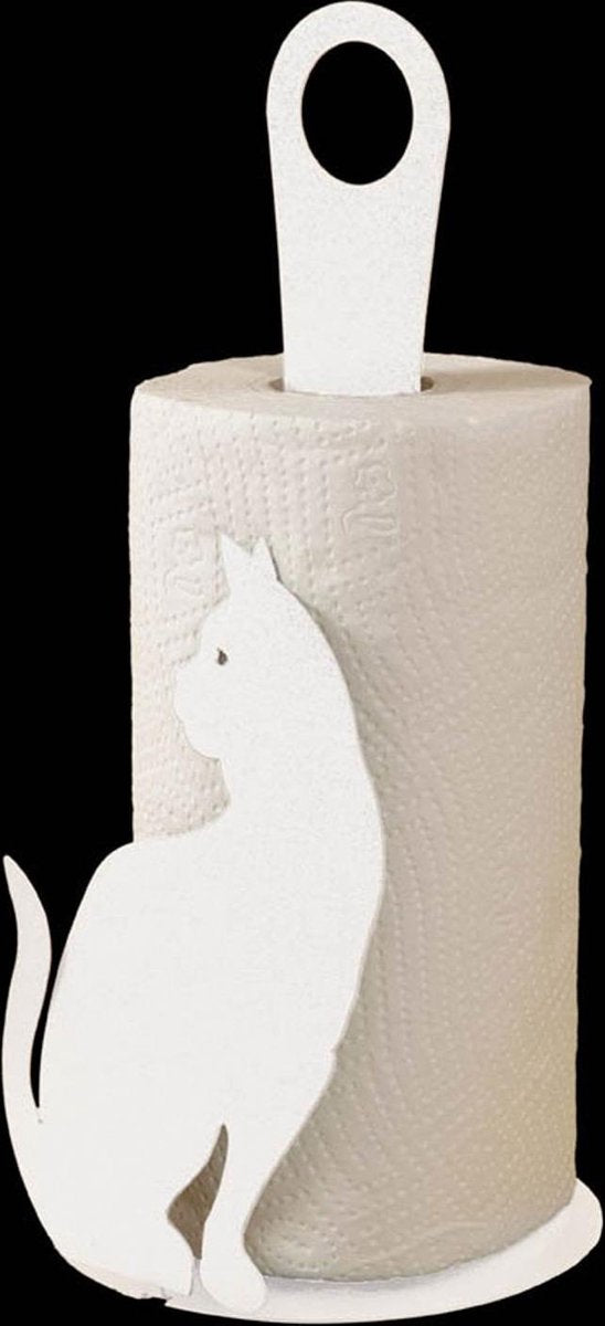 Arti - Mestieri - metalen - keukenrolhouder - witte - poes - Italiaans - Design