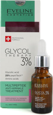 Eveline Glycol Therapy 3% Multipeptide Anti-Wrinkle Treatment Anti-rimpel crème - 18 ml
