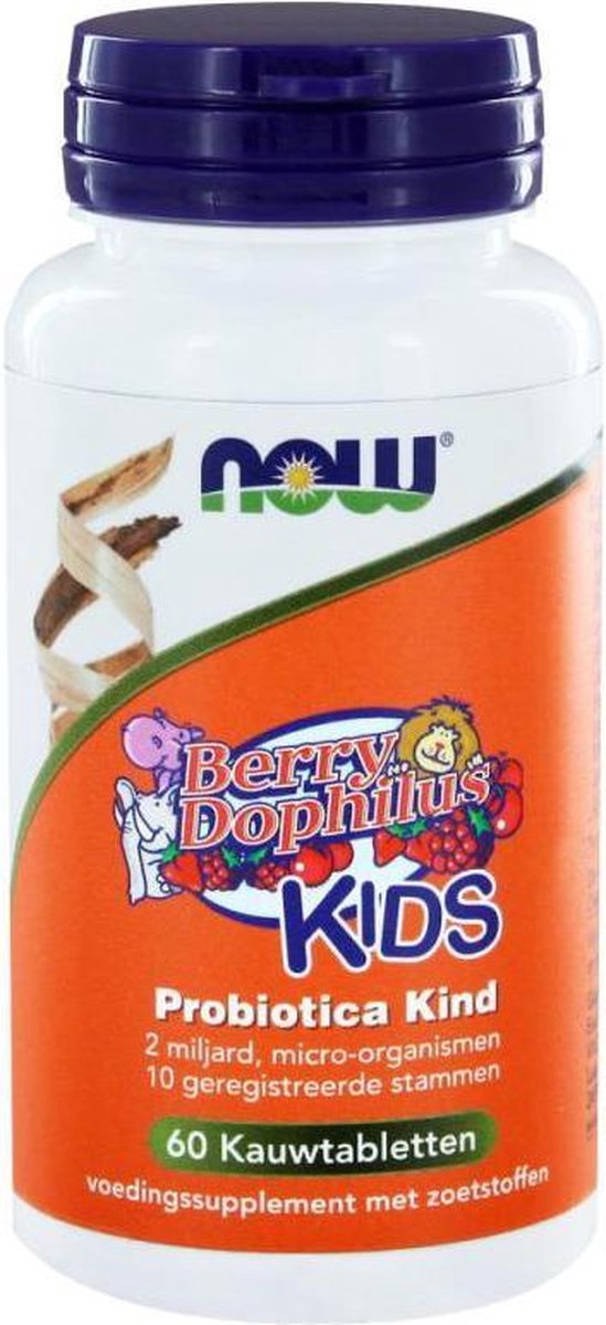 NOW  BerryDophilus KIDS Probiotica Kind - 60 kauwtabletten