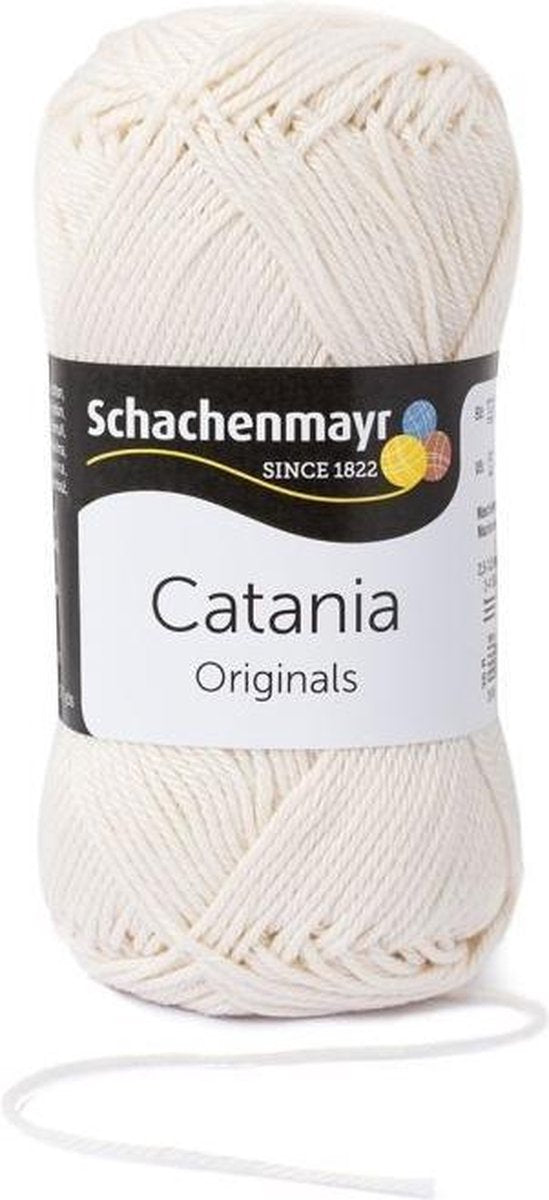 Schachenmayr Catania katoen 130 Creme. PAK MET 5 BOLLEN a 50 GRAM.
