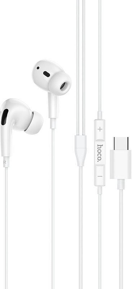 HOCO M1 Pro Type-C - USB-C Connector Oortjes met Microfoon - 120cm Kabel - Wit