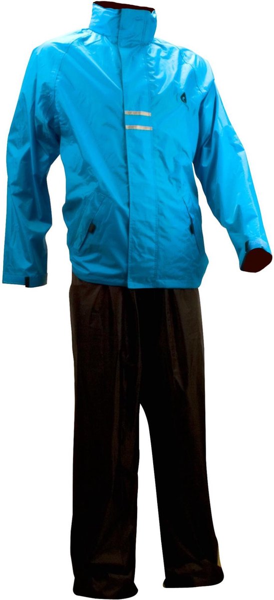 Ralka Regenpak - Volwassenen - Unisex - Maat XXL - Azuurblauw/Zwart
