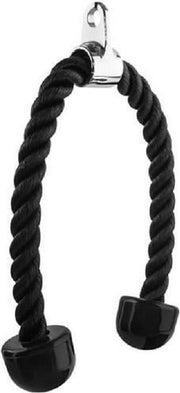 Duo Bakkersport Triceps Touw - Tricep Rope 70cm Nylon Zwart - krachtstation accessoire