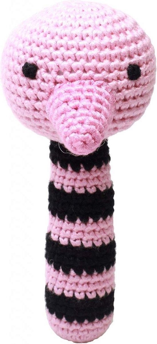 Naturezoo Rammelaar Struisvogel Gehaakt 14 Cm Roze