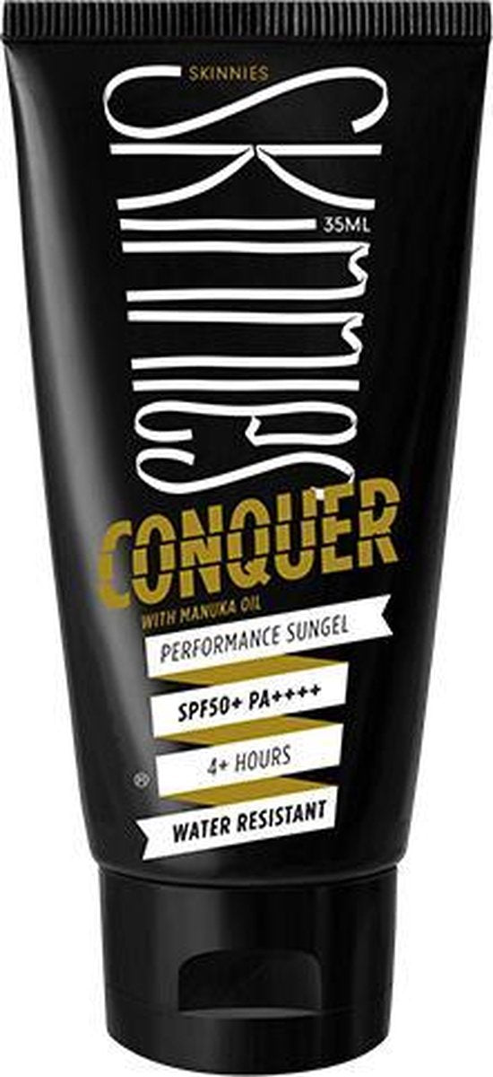 Skinnies Conquer SPF50+ - Zonnebrand Gel Gezicht en Lichaam – 4 uur Waterproof –  35ml