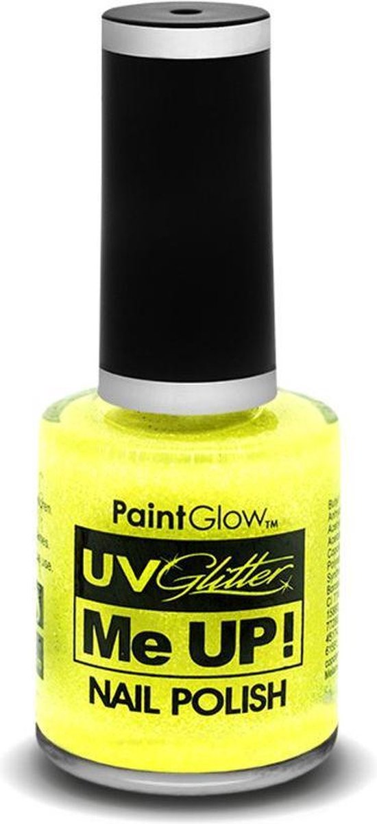 Glitter nagellak neon UV geel