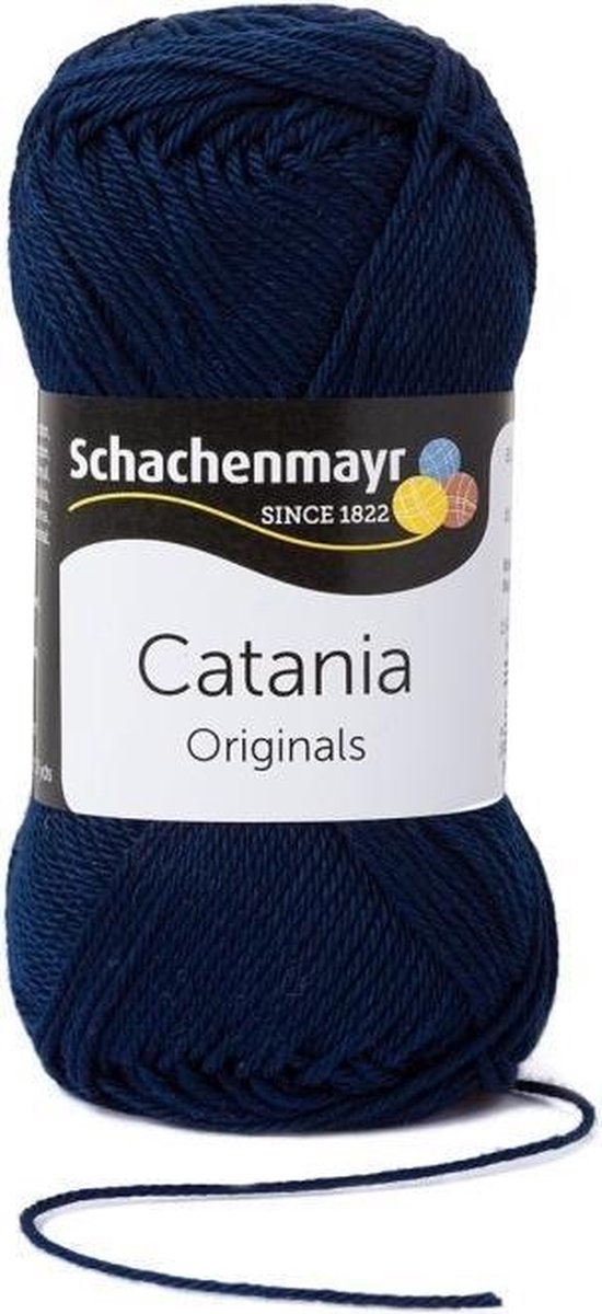 Schachenmayr Catania katoen 124 Marine/ donkerblauw. PAK MET 5 BOLLEN a 50 GRAM. KL.NUM. 20653585.