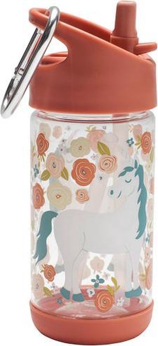 Sugarbooger Flip & Sip Clear Tritan Drinking Bottle Unicorn