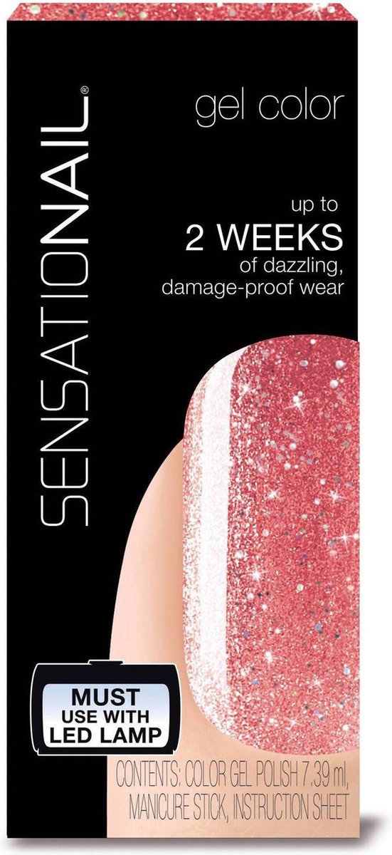 SensatioNail Gel Polish Rose Glitter - Gel nagellak - Roze