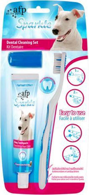 AFP - Tandenborstel voor honden - Inclusief Tandpasta met pindakaassmaak - Complete set voor reinigen van de tanden - Tandenborstel huisdieren