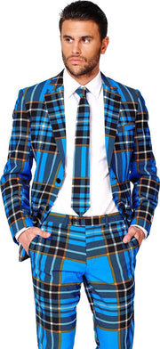 OppoSuits Braveheart - Mannen Zomer Kostuum - Blauw - Feest - Maat 48
