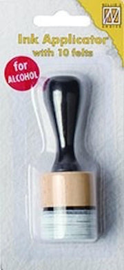 IAP006 Ink applicator rond hout stempelen - Nellie Snellen - 3 cm doorsnee - tool voor inkt op alcohol basis