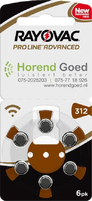 Rayovac Proline Advanced - hoortoestel batterij P312 - bruine sticker - Horend Goed