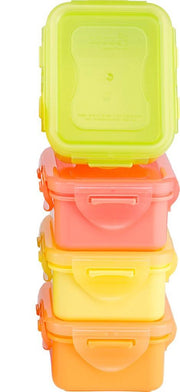 Lock&Lock (mini) Vershoudbakjes | Snackdoosjes | Snackbox - Set van 4 stuks - Klein - 180 ml - Multicolor