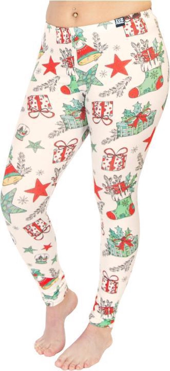 ZUMPREMA Foute kerst legging - Beige Xmas
