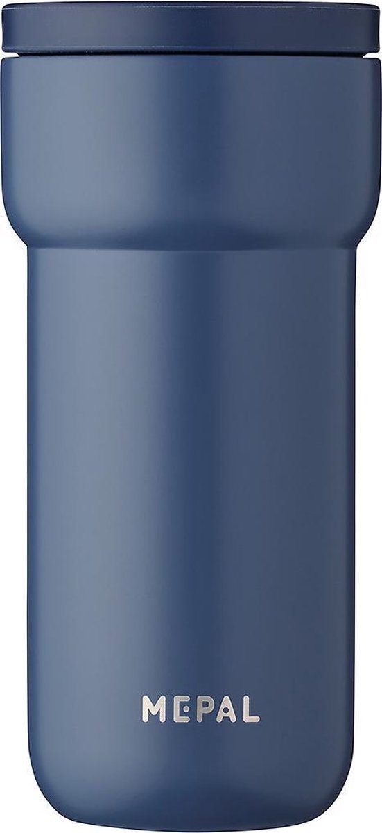 Mepal isoleerbeker Ellipse 375 ml – houdt je drankje 4 uur warm en 8 uur koud – Nordic denim – koffiebeker to go – lekdicht – thermosbeker