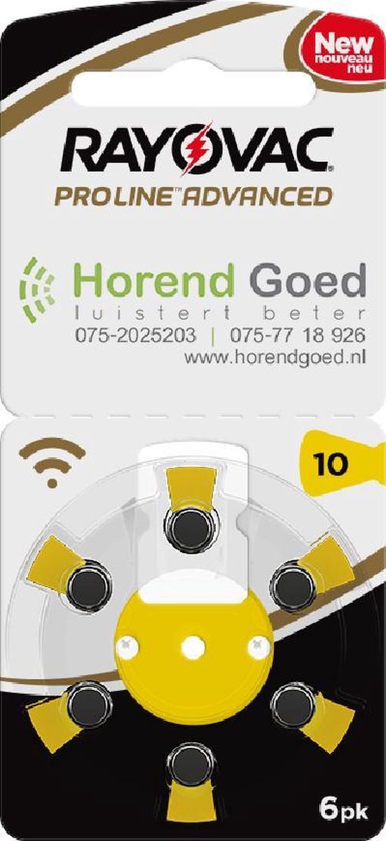Rayovac Proline Advanced - Horend Goed - Hoortoestel - Batterijen - P10 - Gele sticker