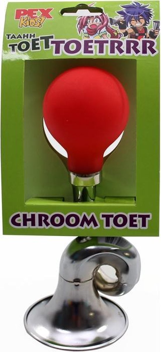 PexKids kindertoeter posthoorn - rood / zilver