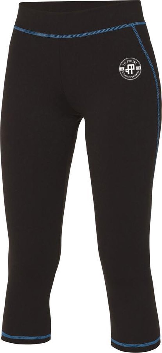 FitProWear Cool Driekwart Legging Zwart Licht Blauw Maat S - Sportkleding - Dames - Driekwart - Polyester - Legging - Sportbroek - Stretch
