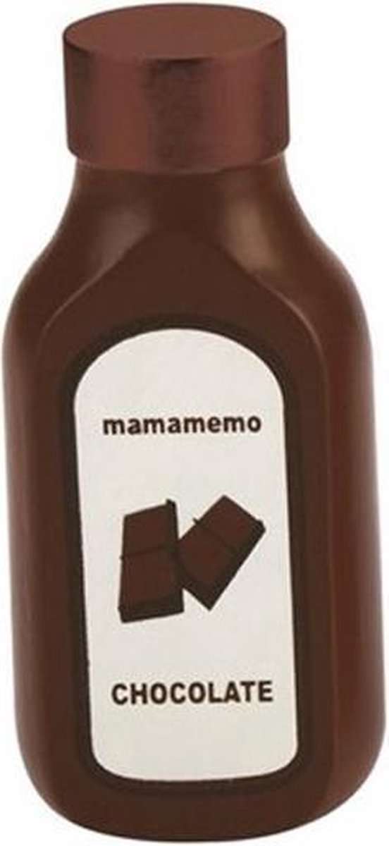 Mama Memo Fles Chocoladesaus Hout 10 Cm Bruin