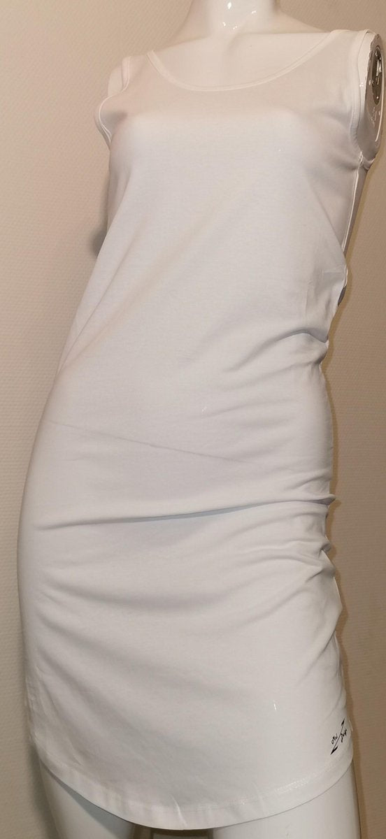 Dames kleedje t-shirt zonder mouwen wit Small