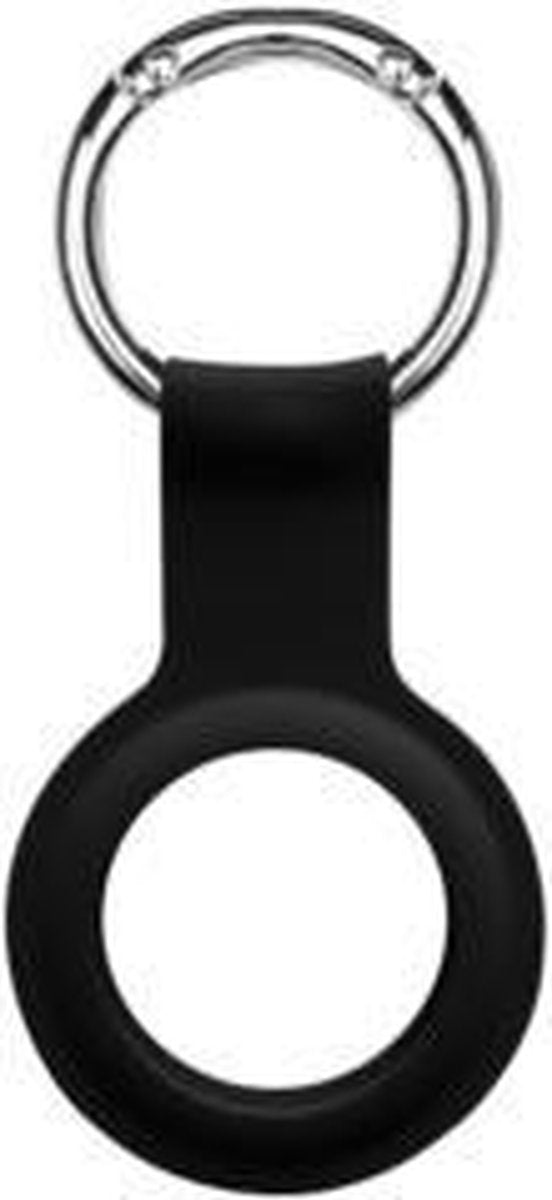 Apple AirTag Silicone  Sleutelhanger Key Ring  Zwart - Airtag Beschermhoesje - Apple Airtag hoes - Siliconen Airtag hoesje