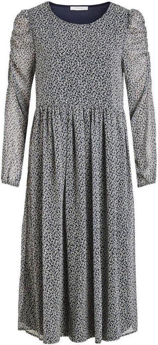 Viberin O-neck L/s Midi Dress/su 14062617 Navy Blazer/zela Print