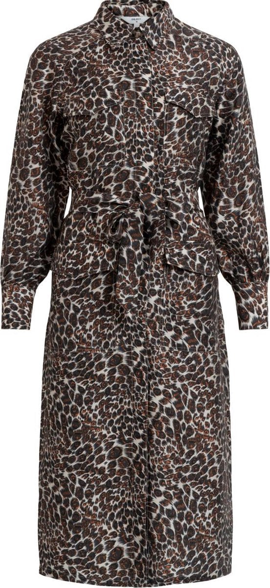 Objnilla L/s Shirt Dress 110 23033496 Sandshell/multicolor