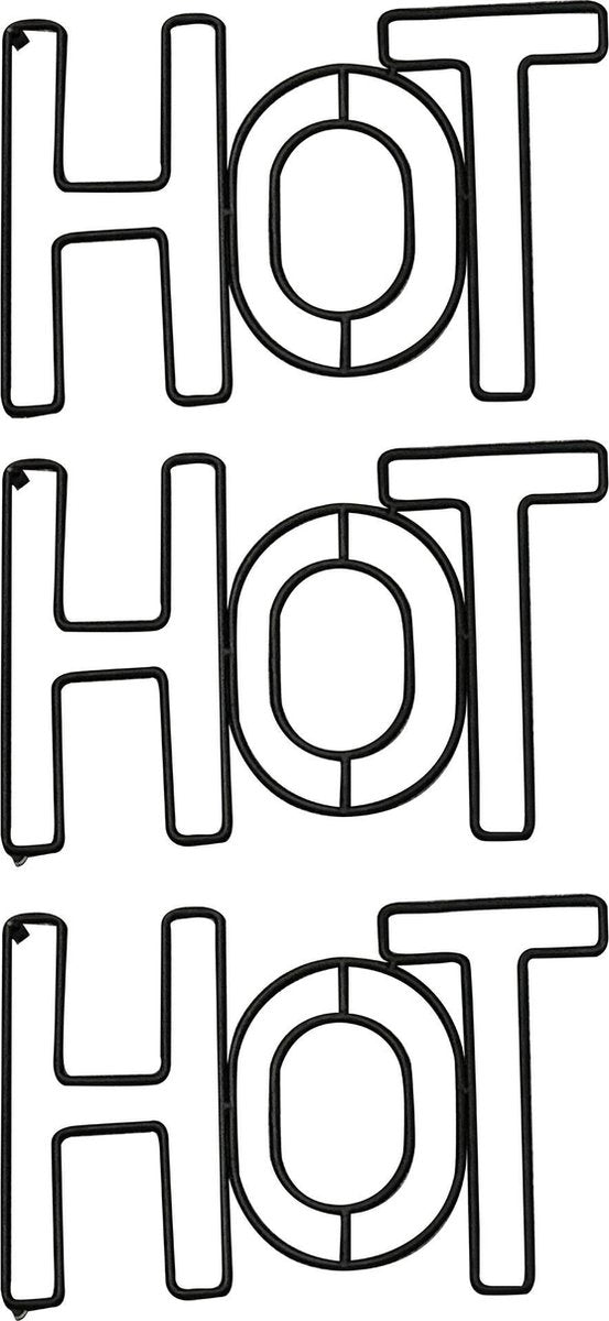 Onderzetter HOT - zwart - set 3 stuks