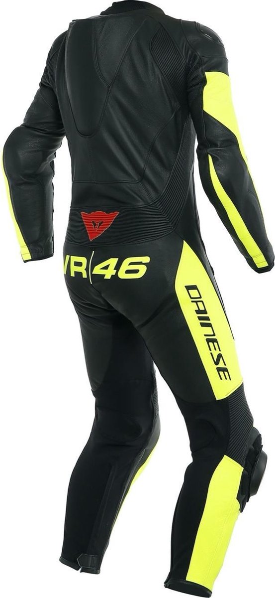 Dainese VR46 Tavullia Perforated Black Fluo Yellow One Piece Racing Suit 54