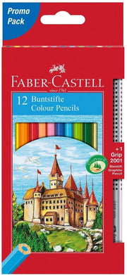 #kleurpotlood FC Castle kartonnen etui a 12st. incl gratis potlood Grip 2001 HB