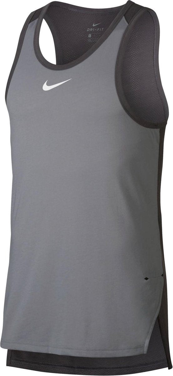 Nike Breathe Elite  Sportshirt performance - Maat M  - Mannen - grijs/donker grijs