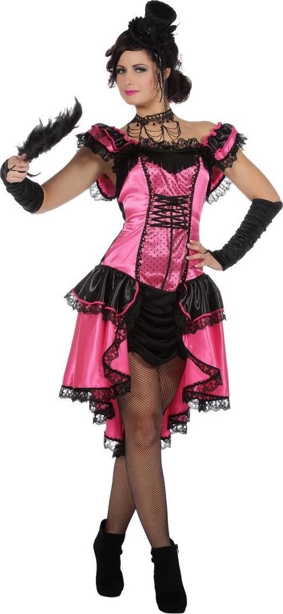 Can Can Roze Danseres Vrouw Kostuum - Maat 36