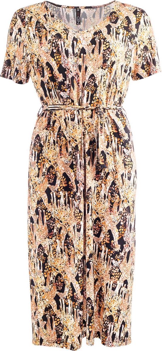 Jurk Debby korte mouw SS Black Giraffe Tricot maat M