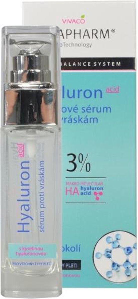 VIVAPHARM® Liftende Anti-Ageing Serum met Hyaluronzuur 3% - 30 ml - vermindert en vult rimpels en maakt fijne lijntjes in het gezicht glad