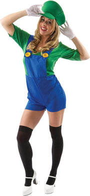 Angel's - Kort groen loodgieter kostuum voor dames - Large - Volwassenen kostuums