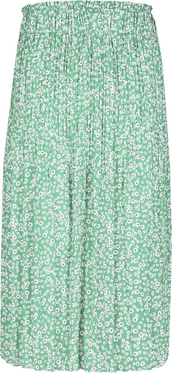 Lange plissérok met bloemenprint