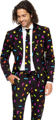Opposuits Verkleedpak Tetris Heren Polyester Zwart Mt 62