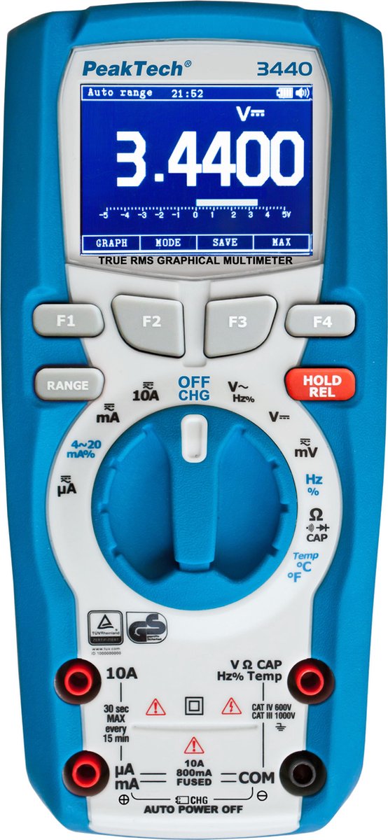 PeakTech 3440 BC Batterij & oplader voor PeakTech 3440 multimeter