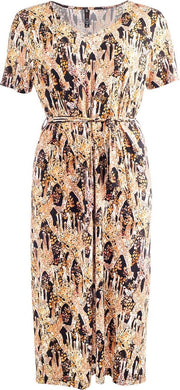 Jurk Debby korte mouw SS Black Giraffe Tricot maat L