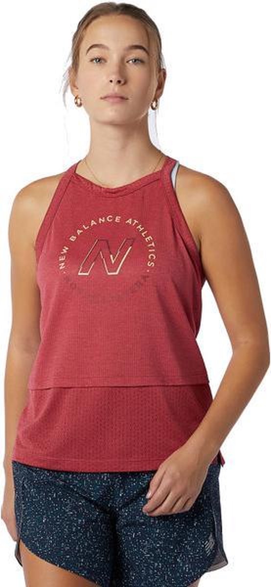 New Balance Hybrid Singlet Dames - rood - maat S