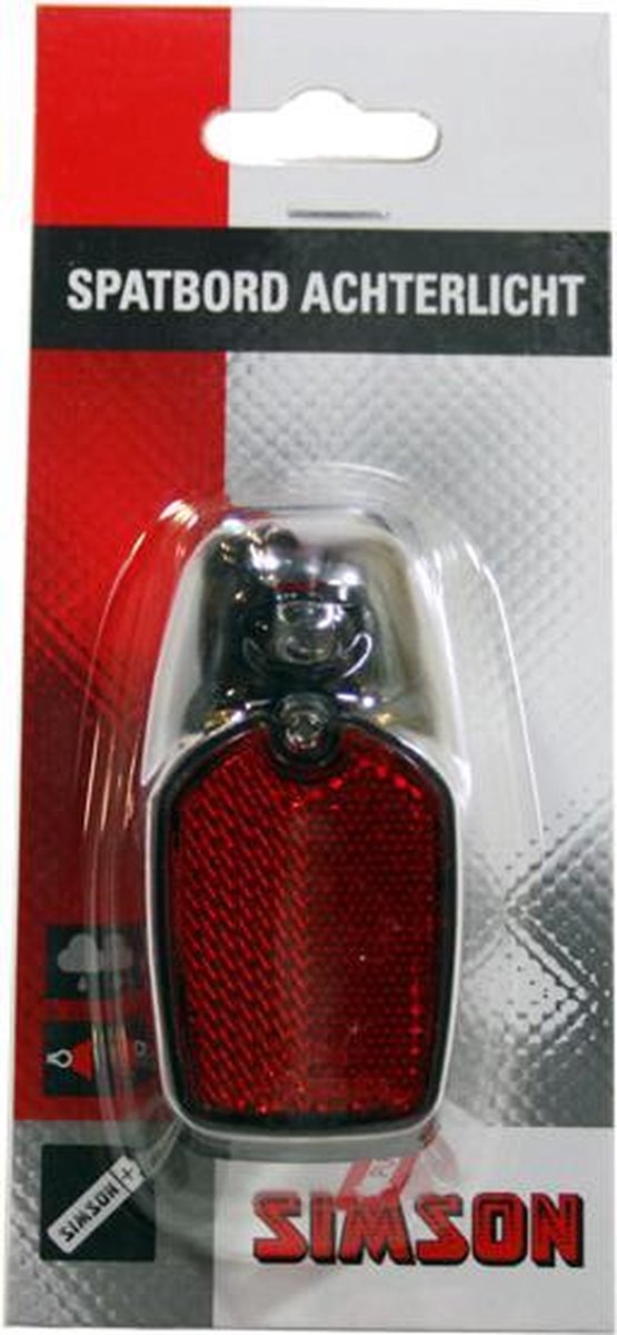 Simson Achterlicht Spatbord Led Rvs Rood/zwart
