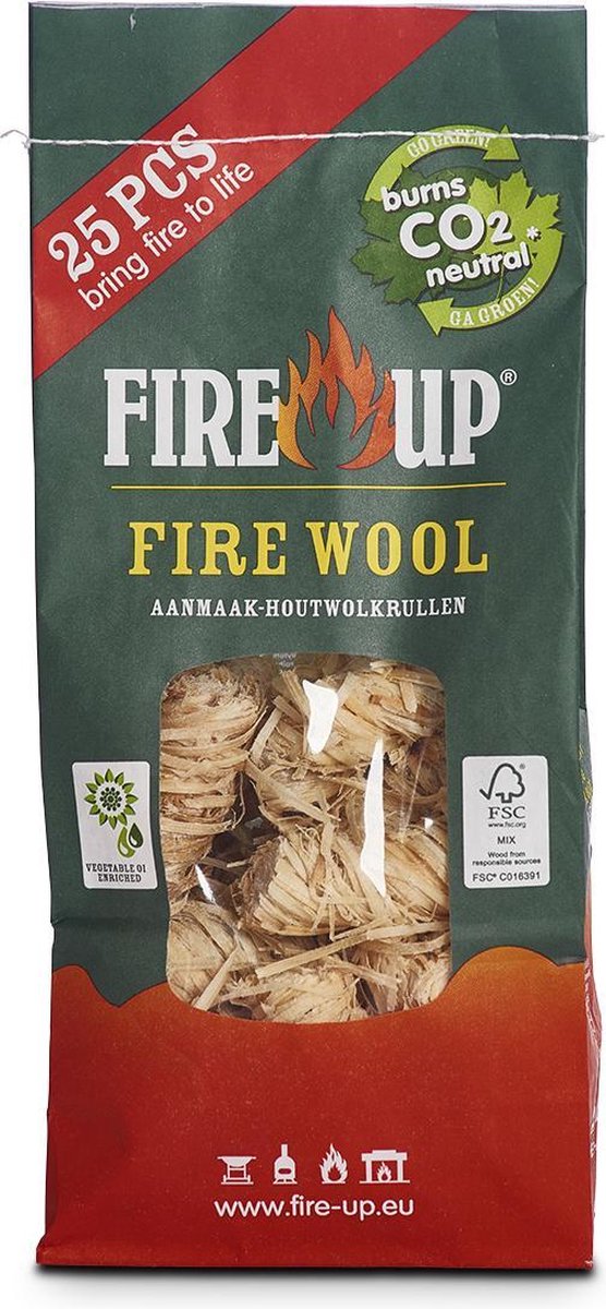 Aanmaakhoutwol Fire-Up (zak a 25 st)